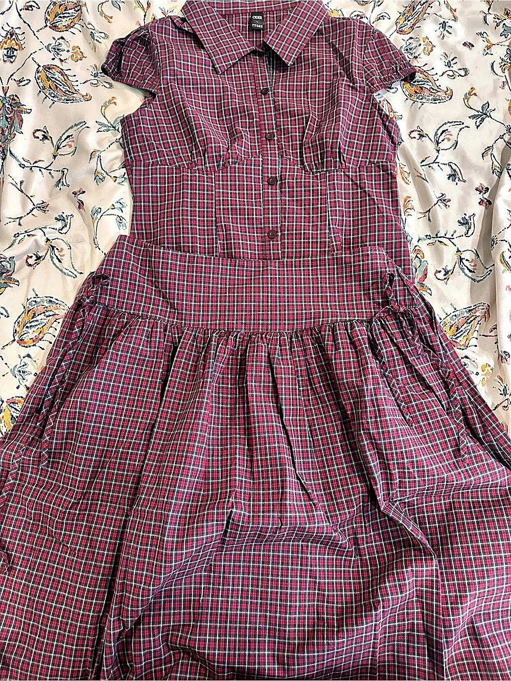 CIDER Plaid skirt and top set